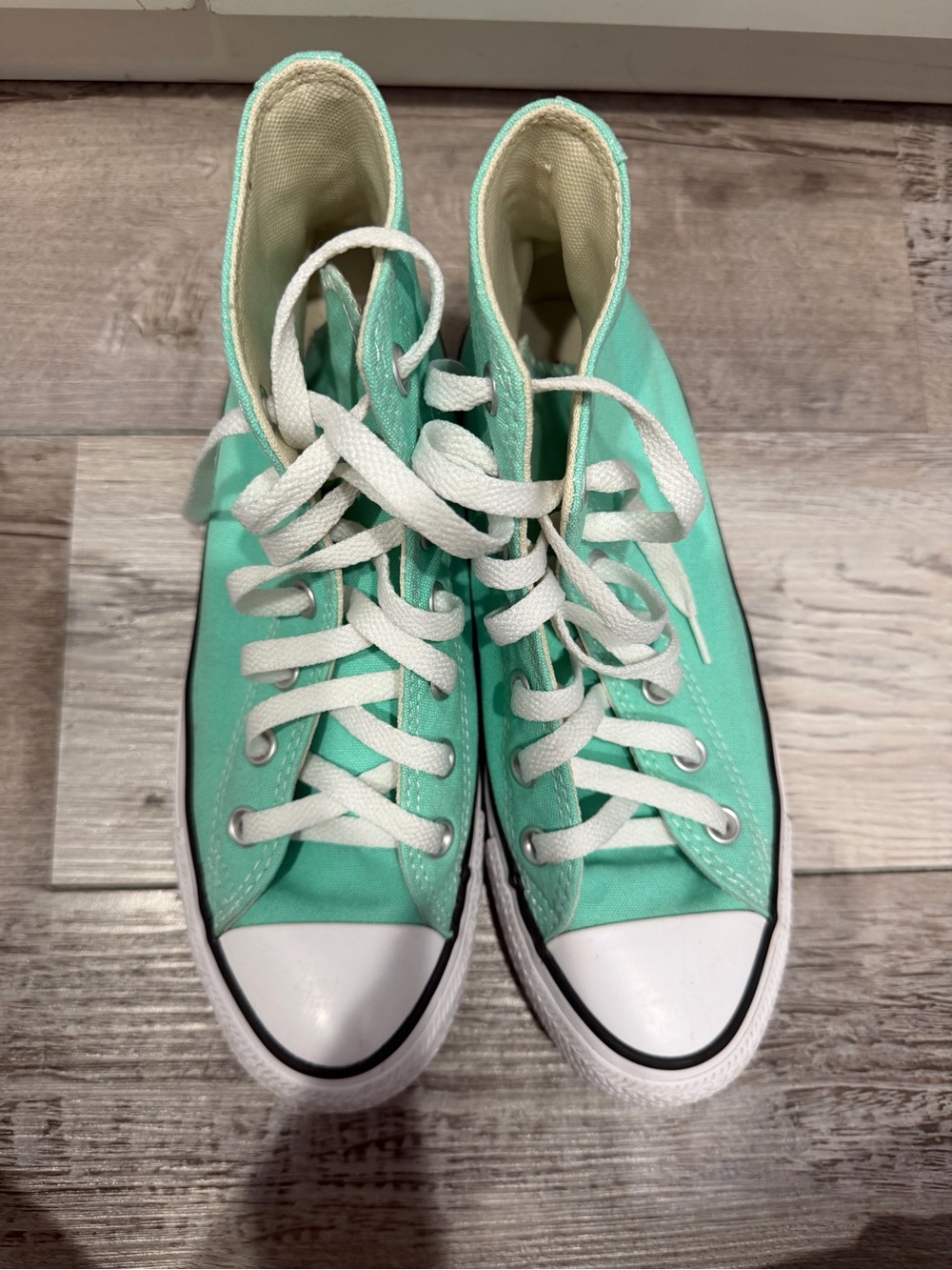 Converse High-Top Sneakers in Mint Green (Teal) with White Accents
